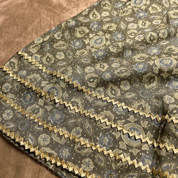 Vintage 70s High Rise Wide Leg Cropped Floral Print Bell Bottom Flare Pants Boho - Picture 6 of 10